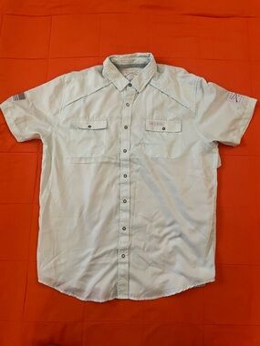 Grunt Style Mens shirt Large Green Button Up Short Sleeve
